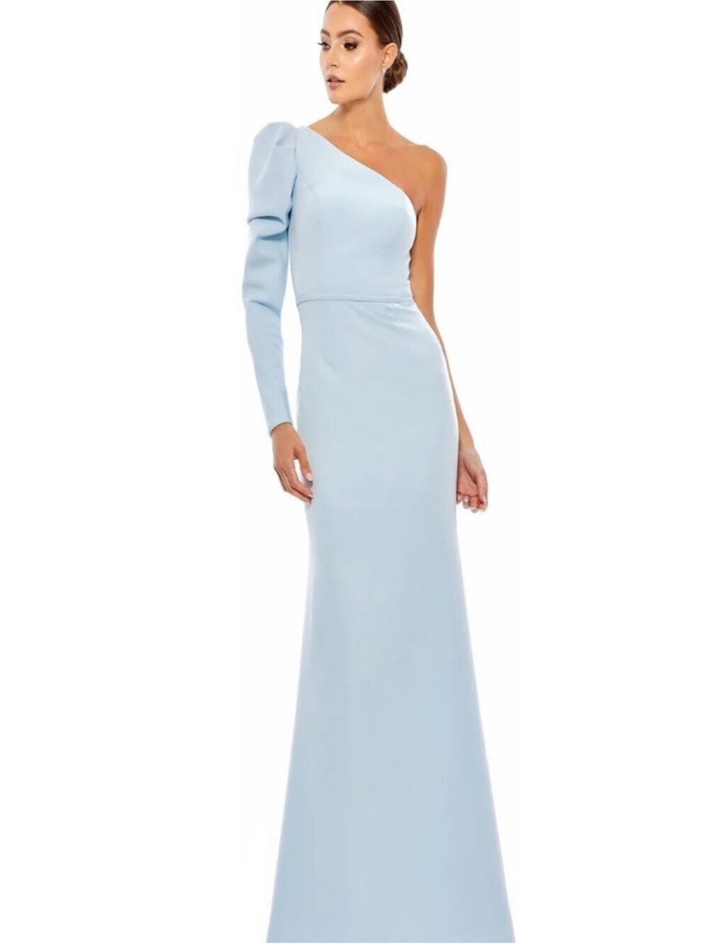 Mac Duggal One-Shoulder Light Blue Evening Gown Size 4